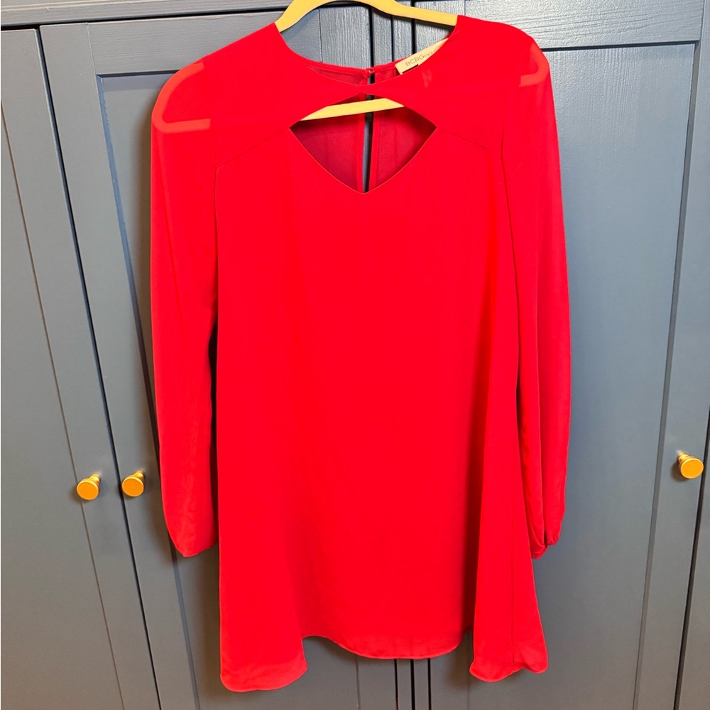 BCBGeneration Sz S Red Sheer Dress | $10